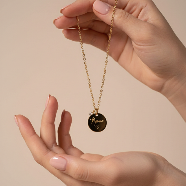Collana Catena Disco Zircone Personalizzata Mamma - Infants