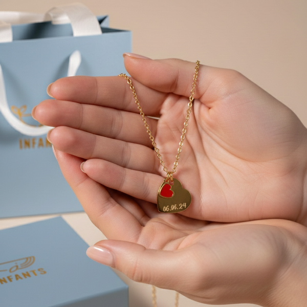 Collana Catena Cuore Personalizzata Con Data Speciale - Infants