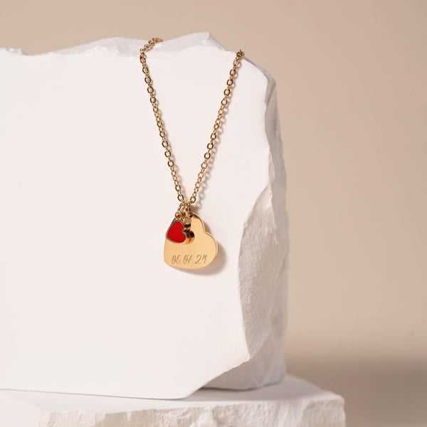 Collana Catena Cuore Personalizzata Con Data Speciale - Infants
