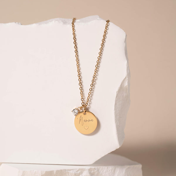 Collana Catena Disco Zircone Personalizzata Mamma - Infants