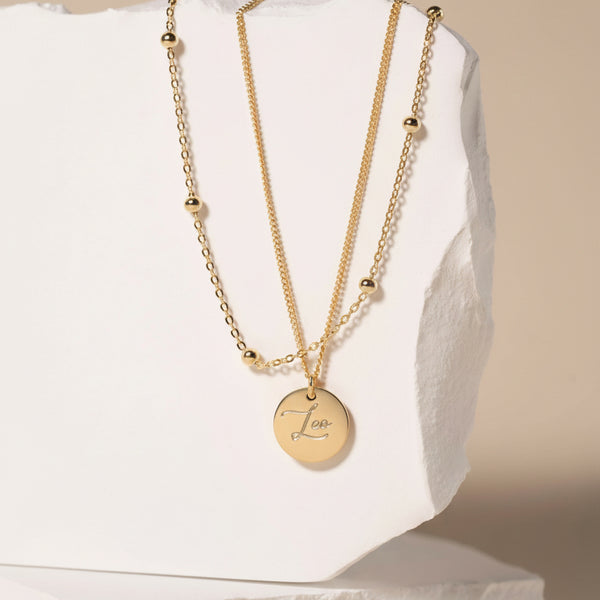 Collana Doppia Catena Con Disco Personalizzata Con Nome - Infants
