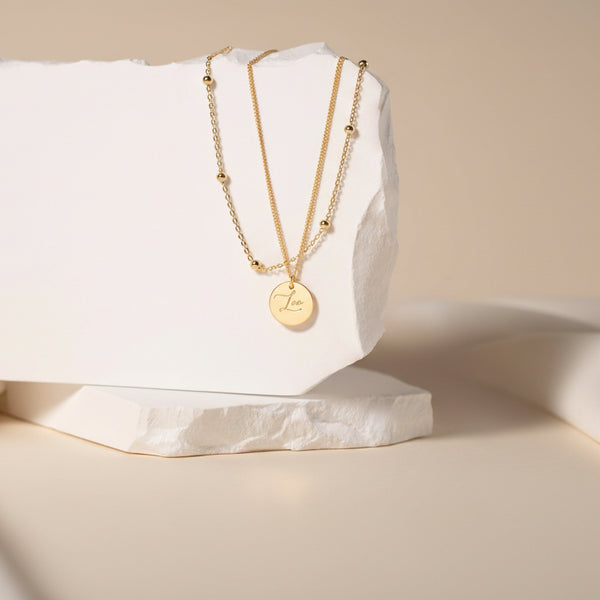 Collana Doppia Catena Con Disco Personalizzata Con Nome - Infants