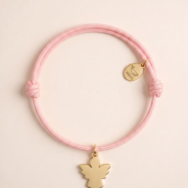 Bracciale Bambino Cordoncino Angioletto Personalizzato Nome o Iniziale - Infants
