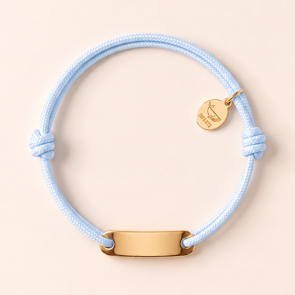 Bracciale Bambino Cordoncino Placchetta Personalizzato Nome - Infants