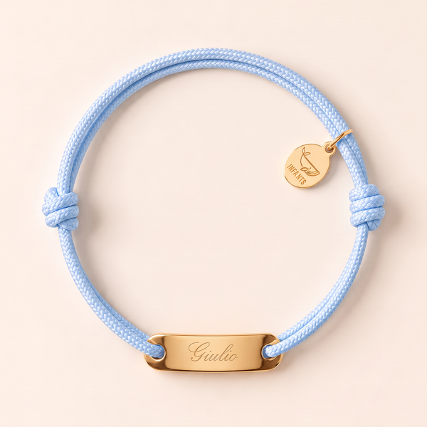 Bracciale Bambino Cordoncino Placchetta Personalizzato Nome - Infants