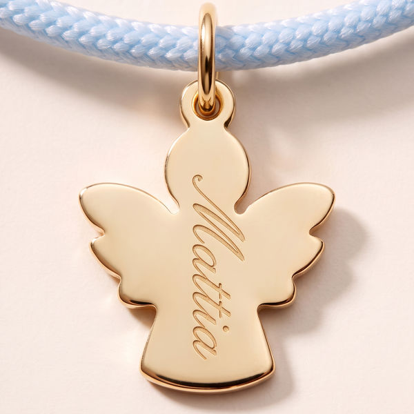 Bracciale Bambino Cordoncino Angioletto Personalizzato Nome o Iniziale - Infants