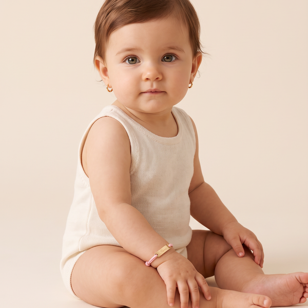 Bracciale Bambino Cordoncino Placchetta Personalizzato Nome - Infants