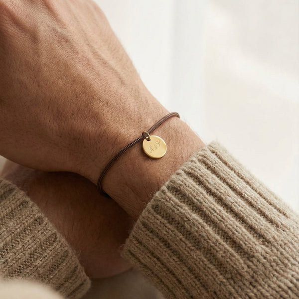 Bracciale Cordoncino Personalizzato con Iniziali e Data - Infants