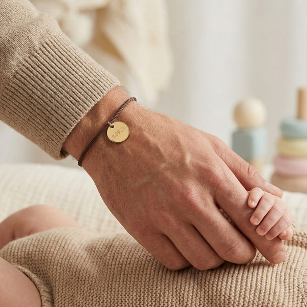 Bracciale Cordoncino Personalizzato con Iniziali e Data - Infants