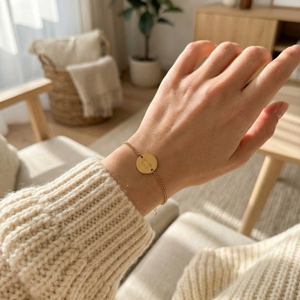 Bracciale Catena Personalizzato Con Nome e Data- Infants