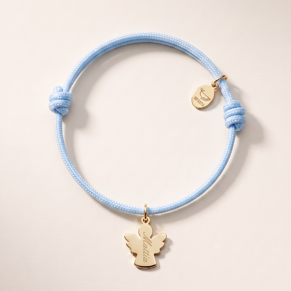 Bracciale Bambino Cordoncino Angioletto Personalizzato Nome o Iniziale - Infants