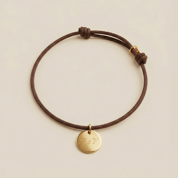 Bracciale Cordoncino Personalizzato con Iniziali e Data - Infants