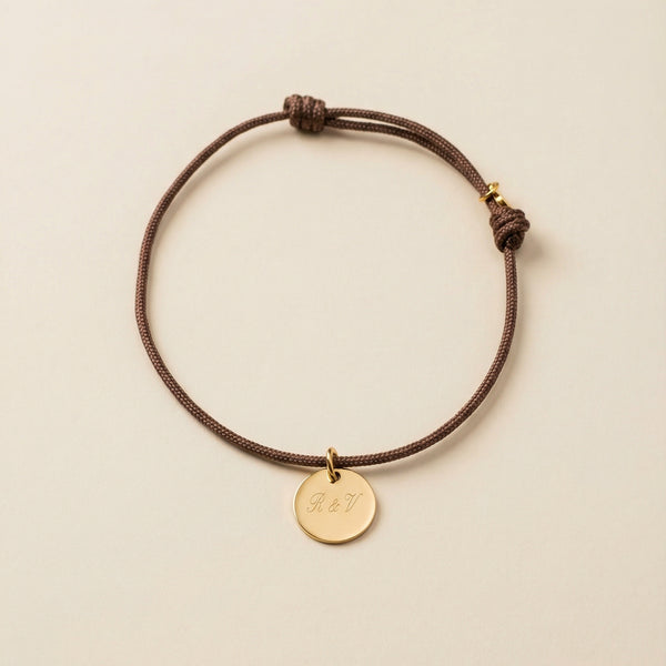 Bracciale Cordoncino Personalizzato con Iniziali e Data - Infants