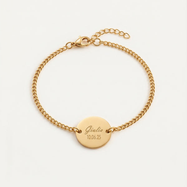 Bracciale Catena Personalizzato Con Nome e Data- Infants