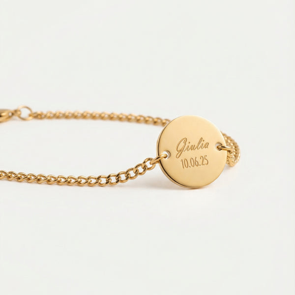 Bracciale Catena Personalizzato Con Nome e Data- Infants