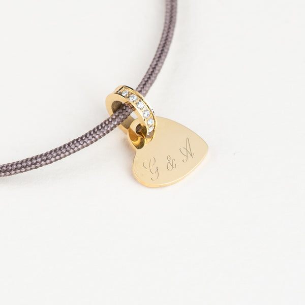 Bracciale Cordoncino Con Zircone Personalizzato Iniziali - Infants