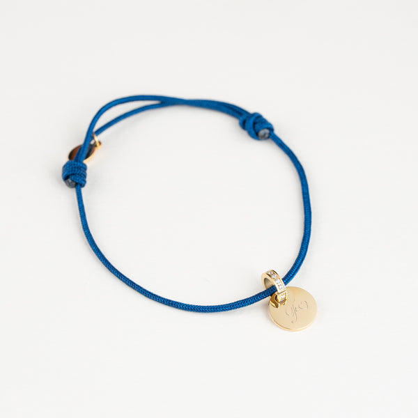 Bracciale Cordoncino Con Zircone Personalizzato con Iniziale e Cuore - Infants