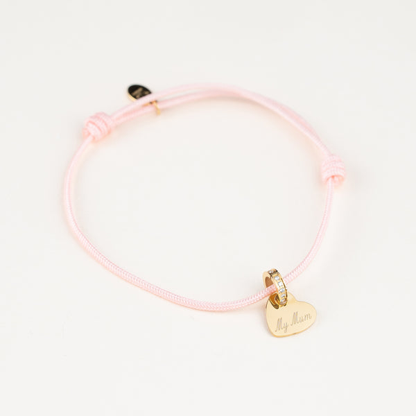 Bracciale Cordoncino Con Zircone Personalizzazione My Mum - Infants