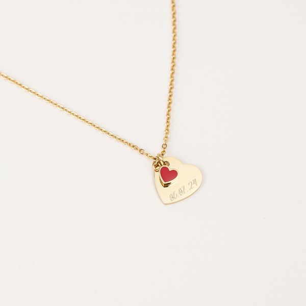 Collana Catena Cuore Personalizzata Con Data Speciale - Infants