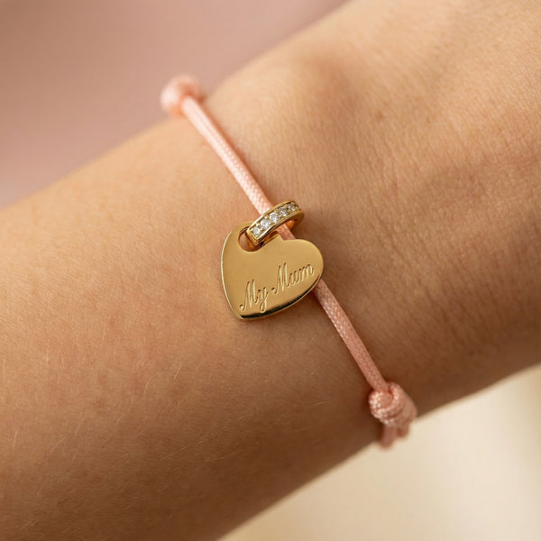 Bracciale Cordoncino Con Zircone Personalizzazione My Mum - Infants