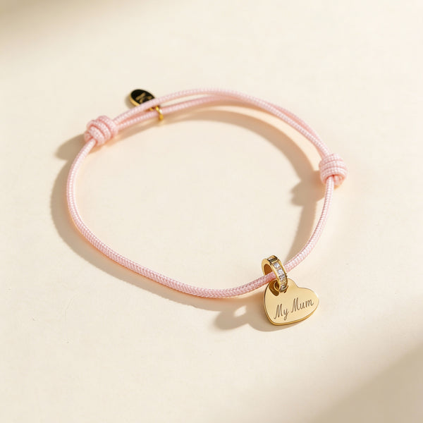 Bracciale Cordoncino Con Zircone Personalizzazione My Mum - Infants