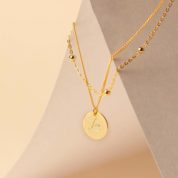 Collana Doppia Catena Con Disco Personalizzata Con Nome - Infants