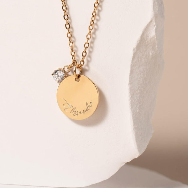 Collana Catena Disco Zircone Personalizzata Con Nome - Infants