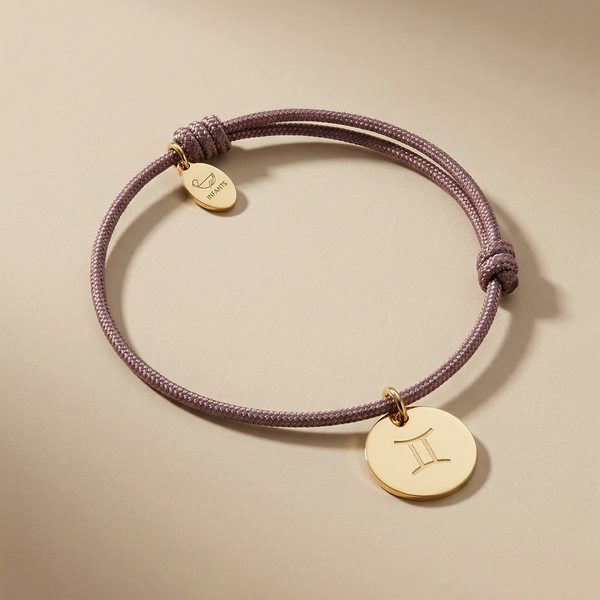 Bracciale Cordoncino Personalizzato con Segno Zodiacale e Data - Infants