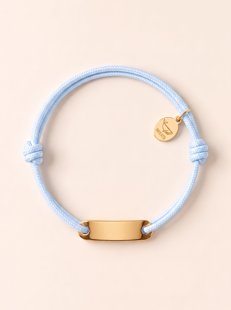 Bracciale Bambino Cordoncino Placchetta Personalizzato Nome - Infants