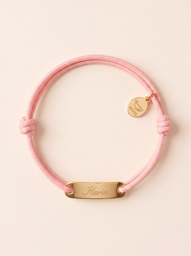 Bracciale Bambino Cordoncino Placchetta Personalizzato Nome - Infants