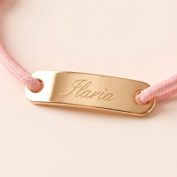Bracciale Bambino Cordoncino Placchetta Personalizzato Nome - Infants