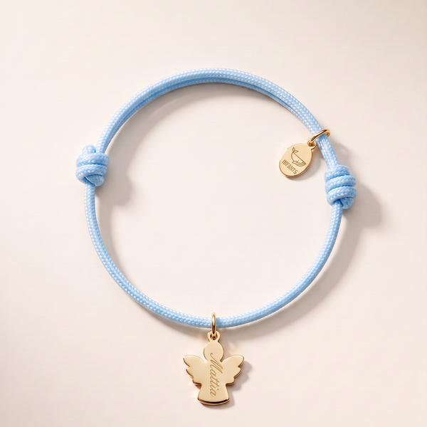 Bracciale Bambino Cordoncino Angioletto Personalizzato Nome o Iniziale - Infants