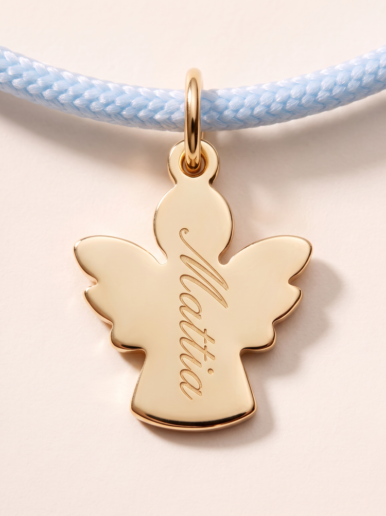 Bracciale Bambino Cordoncino Angioletto Personalizzato Nome o Iniziale - Infants
