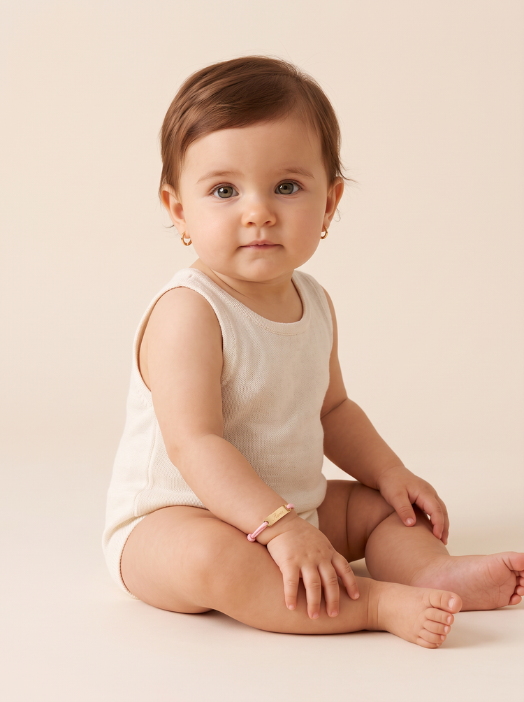 Bracciale Bambino Cordoncino Placchetta Personalizzato Nome - Infants