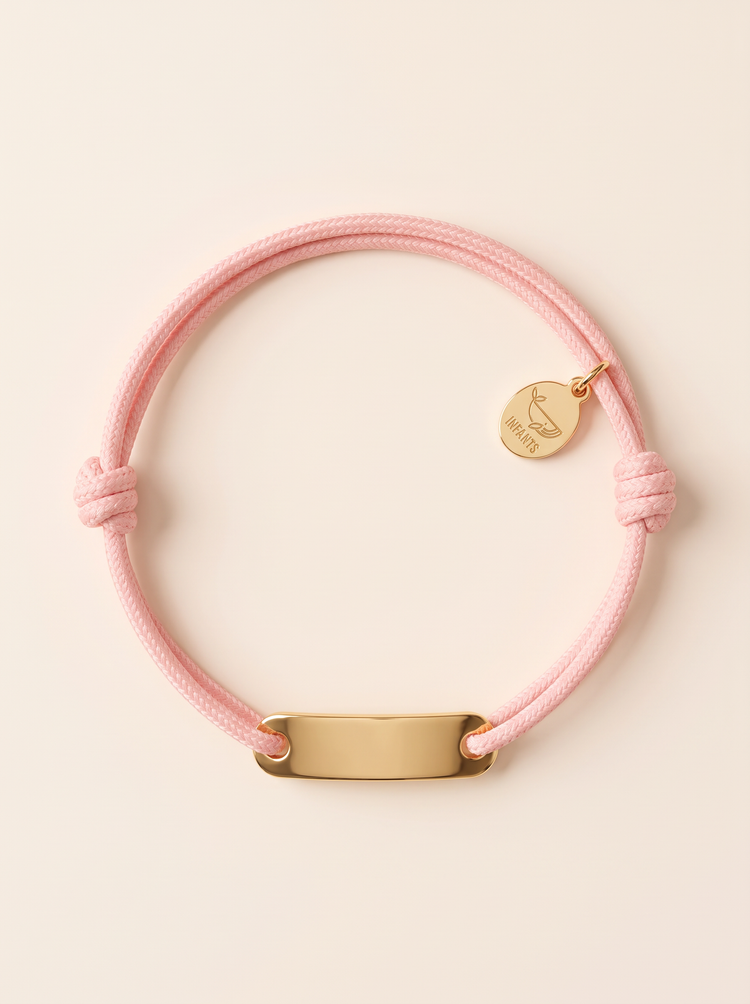 Bracciale Bambino Cordoncino Placchetta Personalizzato Nome - Infants