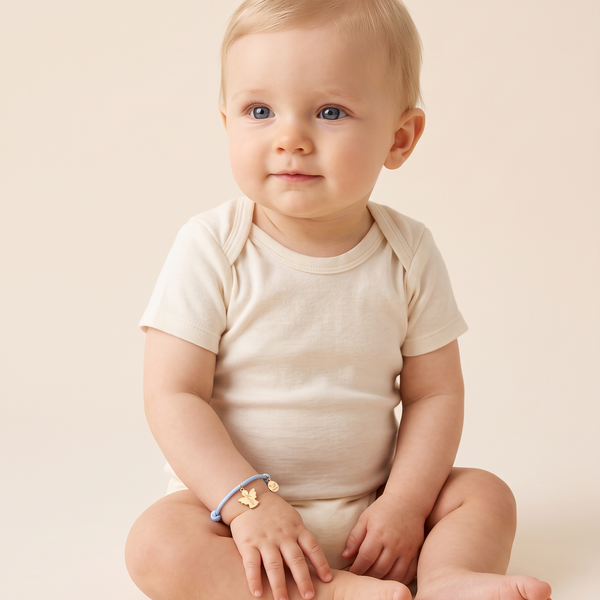 Bracciale Bambino Cordoncino Angioletto Personalizzato Nome o Iniziale - Infants