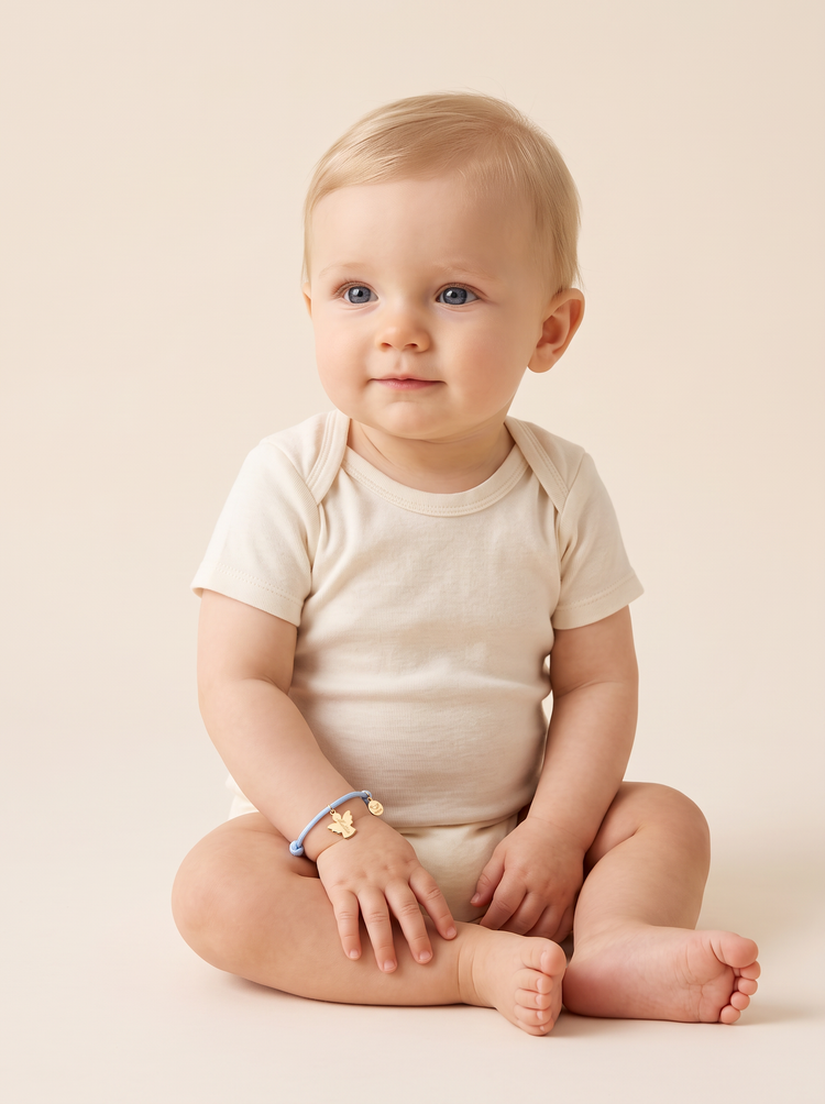 Bracciale Bambino Cordoncino Angioletto Personalizzato Nome o Iniziale - Infants