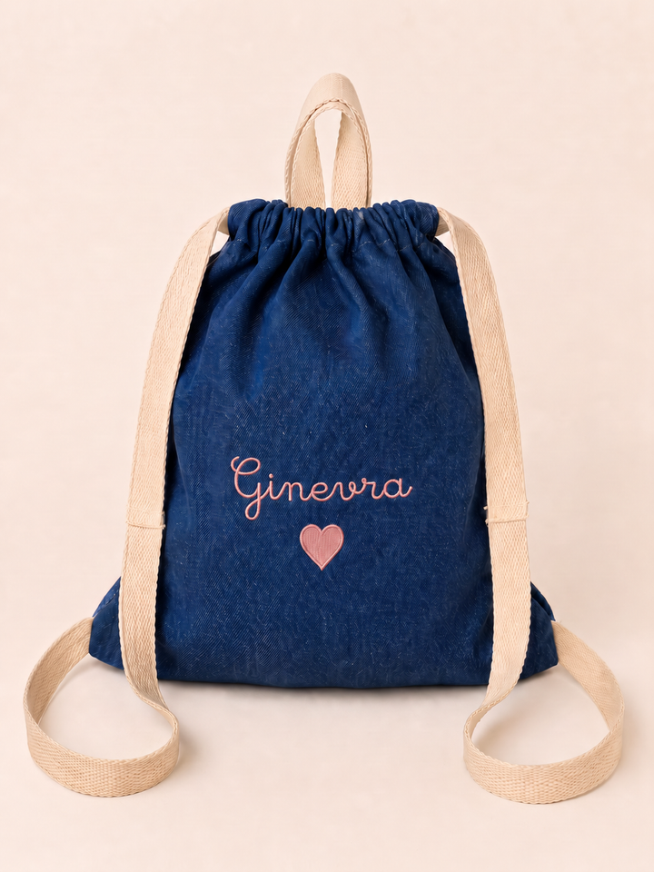 Sacca Scuola Denim Personalizzata