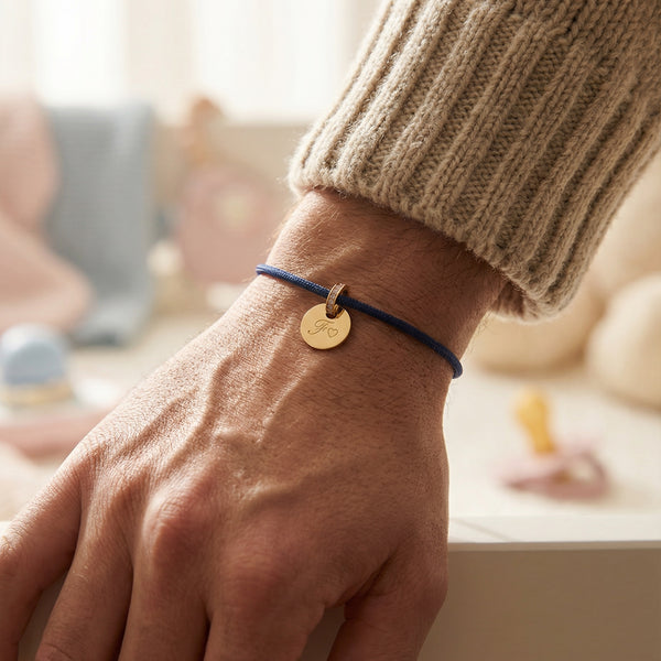 Bracciale Cordoncino Con Zircone Personalizzato con Iniziale e Cuore - Infants