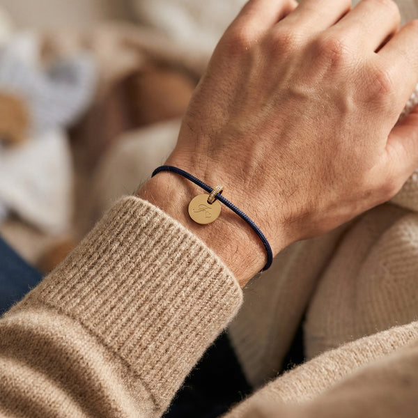 Bracciale Cordoncino Con Zircone Personalizzato con Iniziale e Cuore - Infants