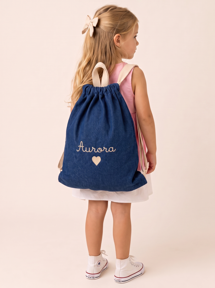 Sacca Scuola Denim Personalizzata