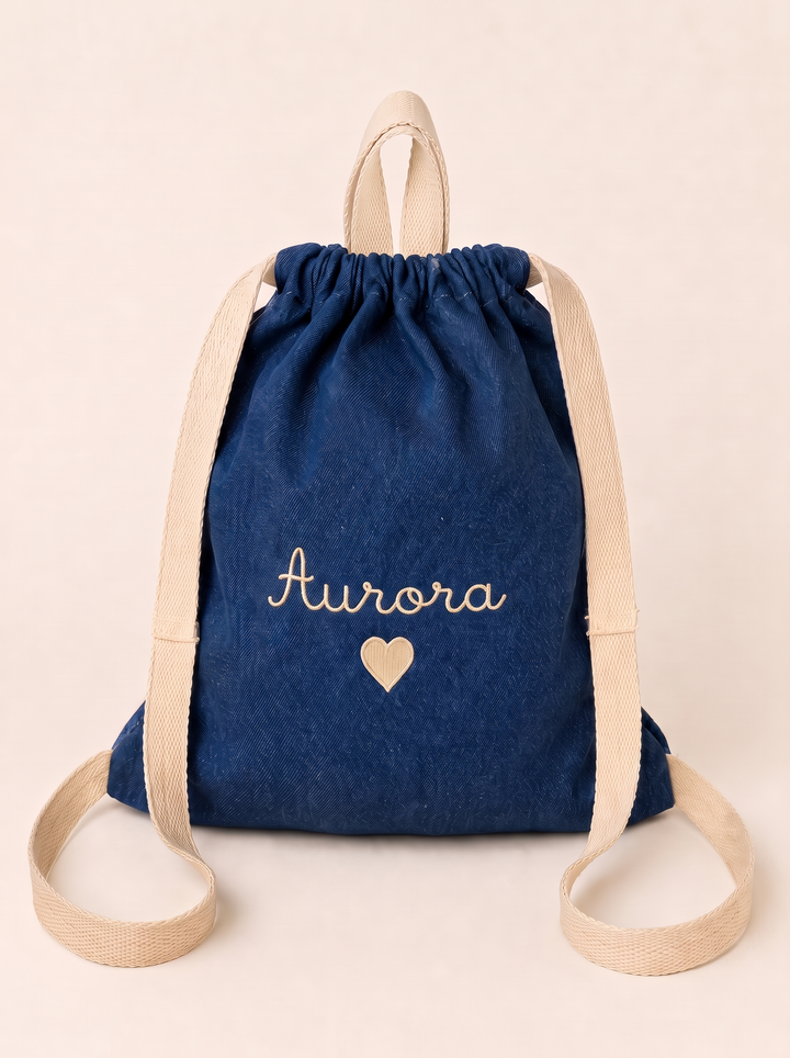 Sacca Scuola Denim Personalizzata