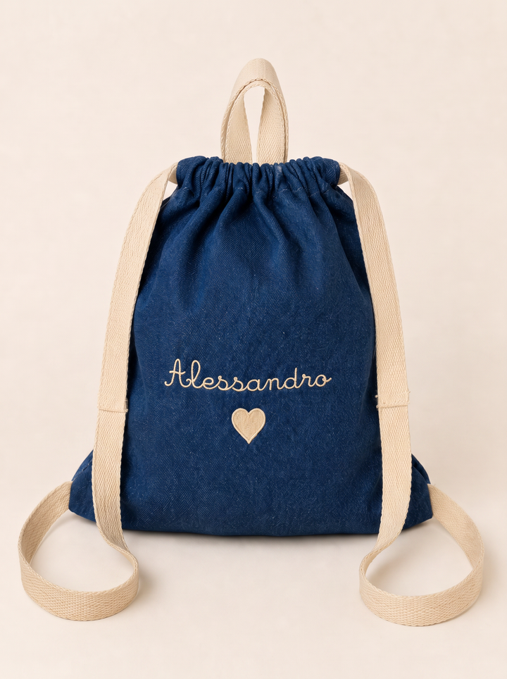 Sacca Scuola Denim Personalizzata