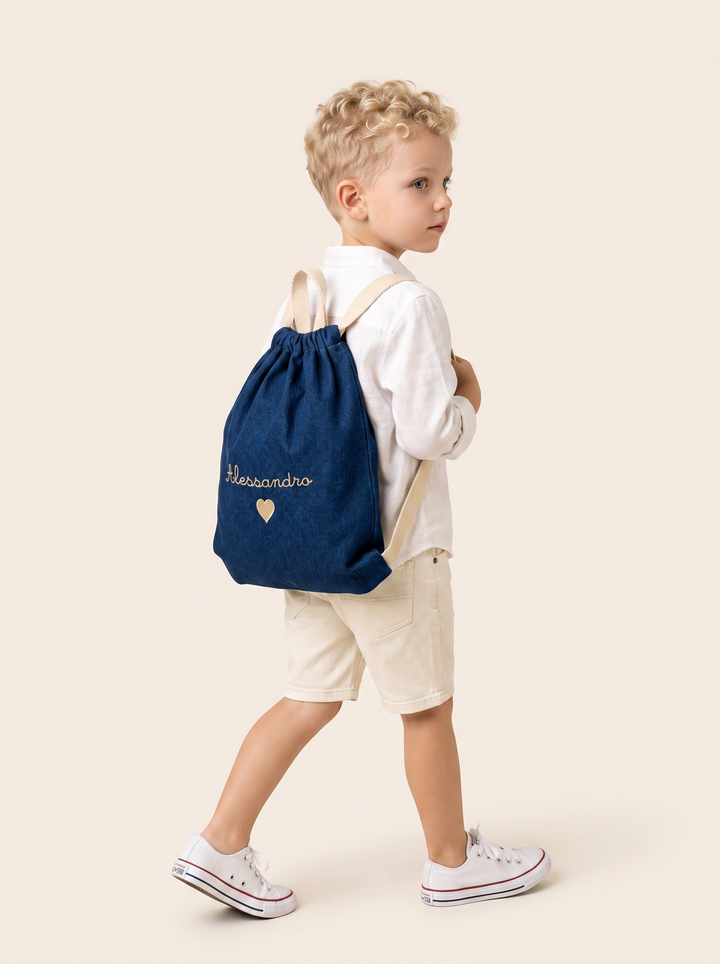 Sacca Scuola Denim Personalizzata