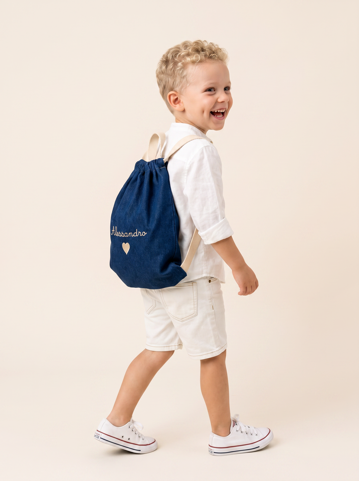 Sacca Scuola Denim Personalizzata