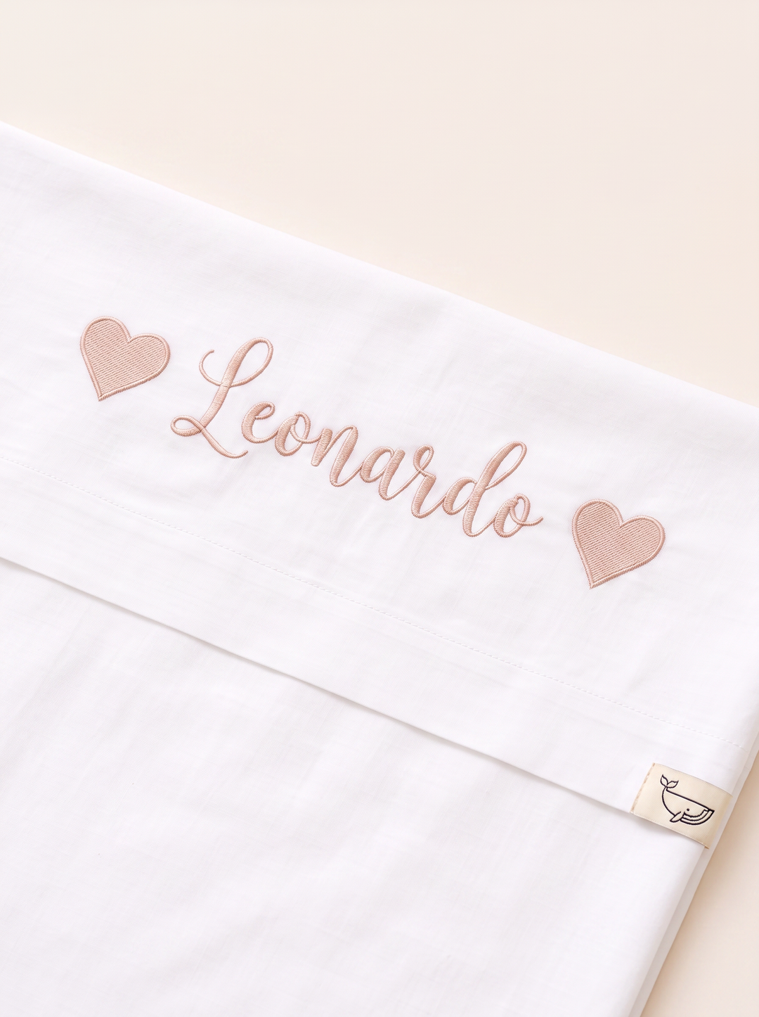 Set lenzuola ricamate Nome e Cuori