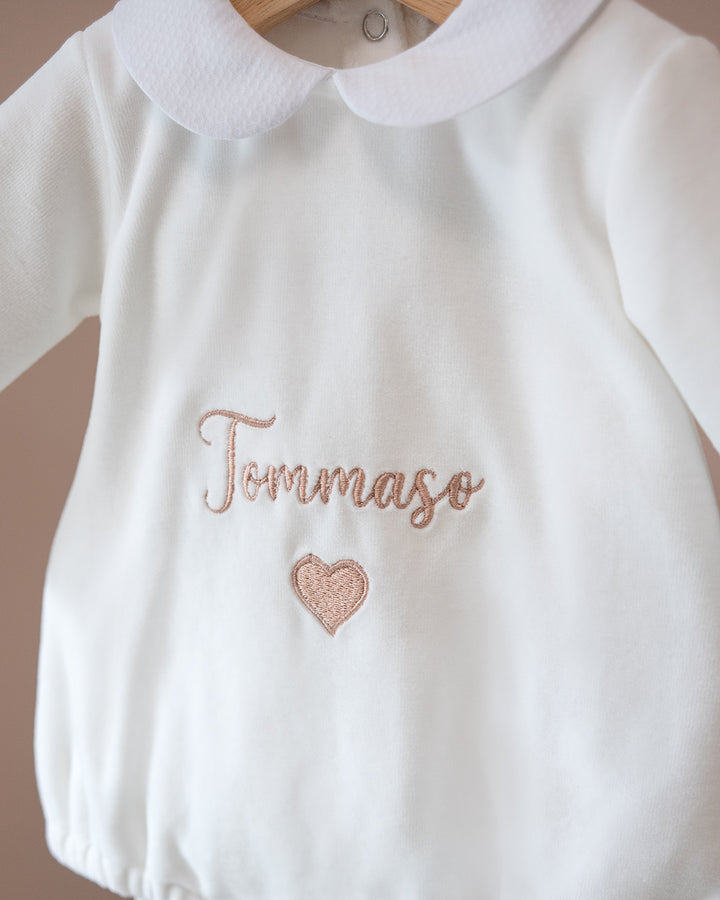 Pagliaccetto in ciniglia Nome Personalizzato