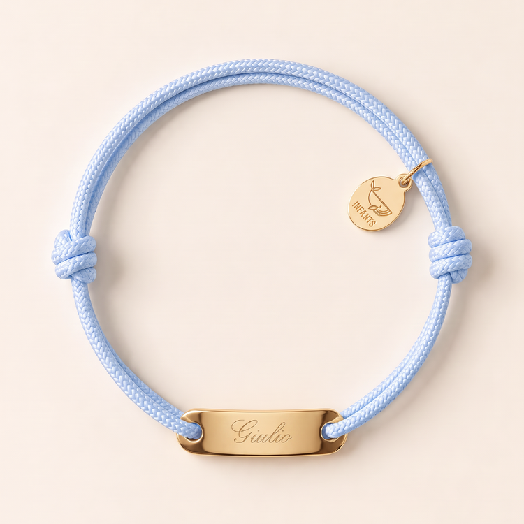 Bracciale Bambino Cordoncino Placchetta Personalizzato Nome - Infants