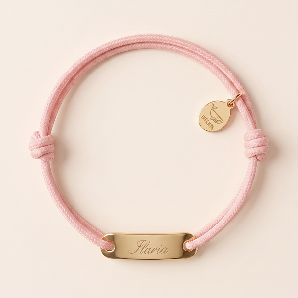 Bracciale Bambino Cordoncino Placchetta Personalizzato Nome - Infants