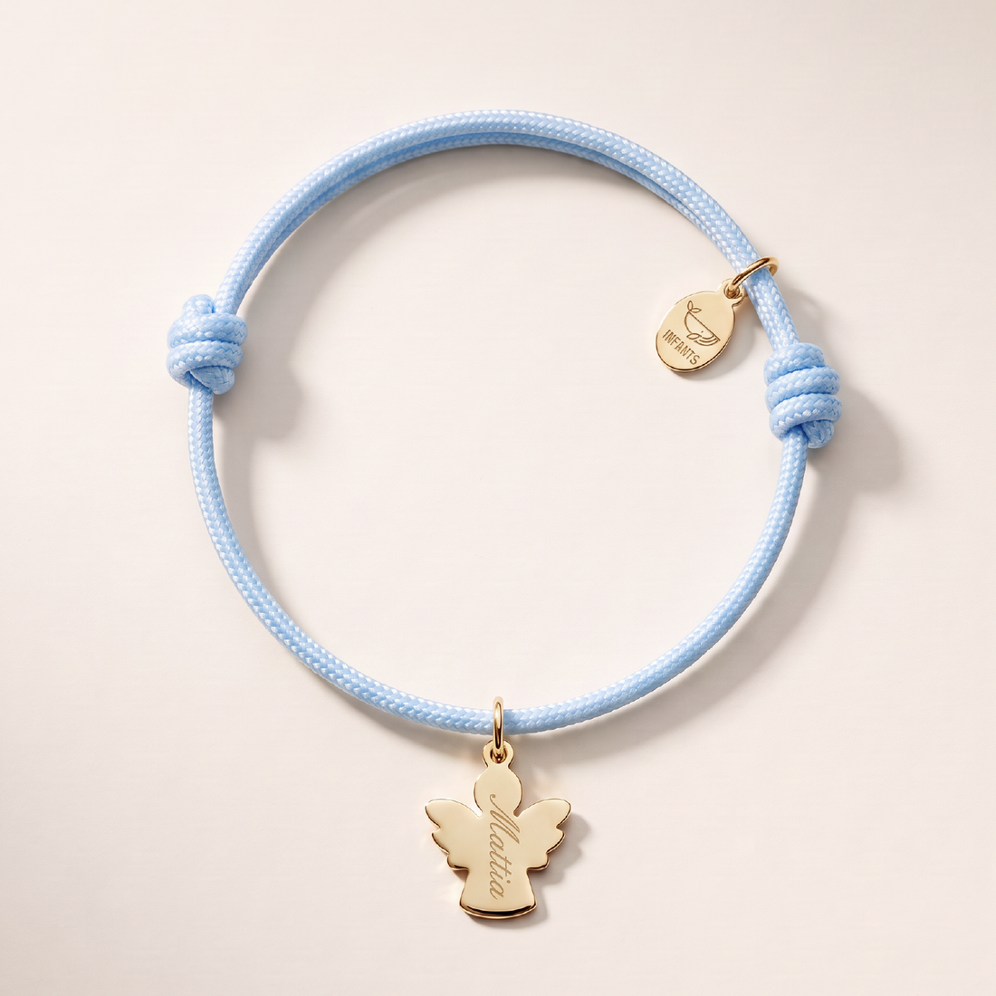 Bracciale Bambino Cordoncino Angioletto Personalizzato Nome o Iniziale - Infants